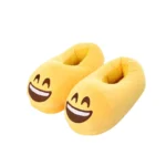 Chausson emoji rire jaune avec semelle antidérapante