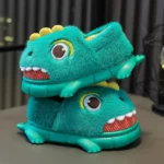 chausson-dinosaure-vert-enfant-vue-produit