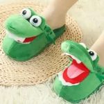 chausson-crocodile-ouvre-bouche-vert