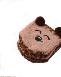 Chausson chaussette hérisson avec texture doudou et oreilles en relief