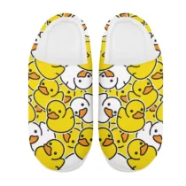chausson canard homme motif canards jaunes et blancs pantoufles fun