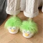 chausson-canard-punk-adulte-cheveux-vert