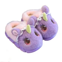 chausson-licorne-fille-mauve-rose