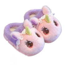 chausson-licorne-fille-rose-mauve