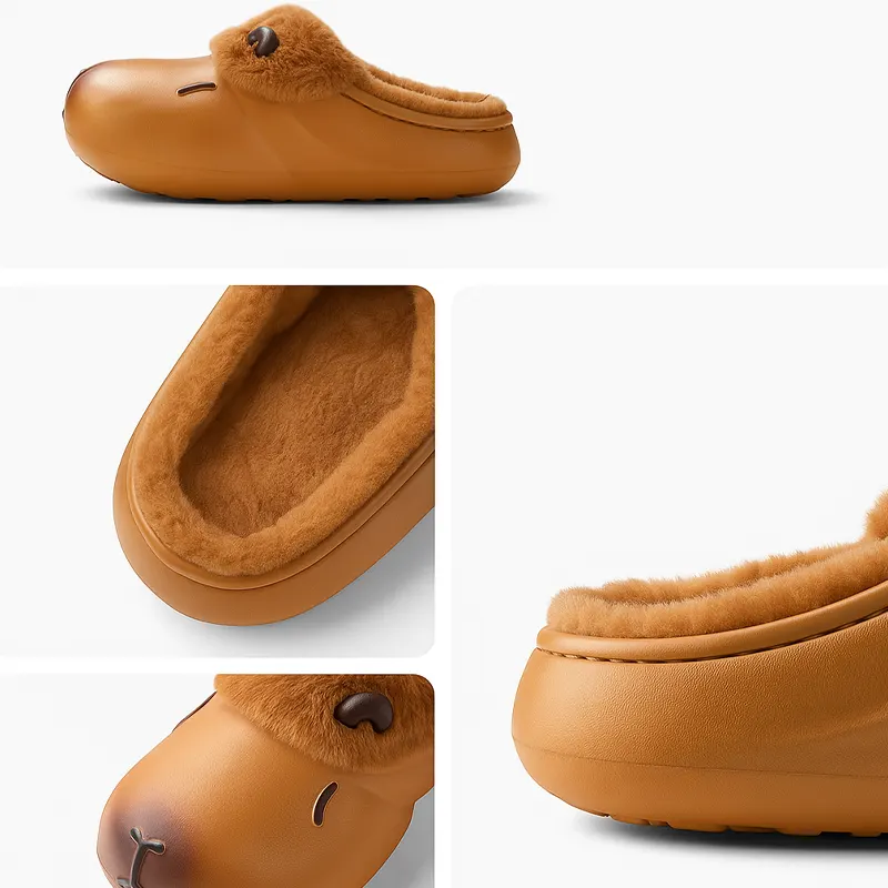 chausson-sabot-fourres-capybara-caramel-interieur chausson-sabot-fourres-capybara-caramel-interieur