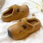 chausson-sabot-fourres-capybara-caramel