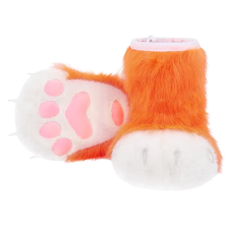 chaussons-pattes-danimaux-orange chaussons-pattes-danimaux-orange