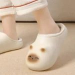 chaussons-sabots-fourres-femme-blanc