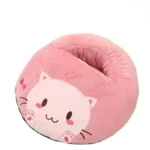 Chausson chauffant électrique chat rose doux et moelleux pour femme
