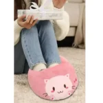 chausson-chauffant-electrique-chat-rose