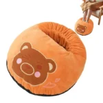Chausson chauffant USB ours orange doux et cocooning pour l’hiver