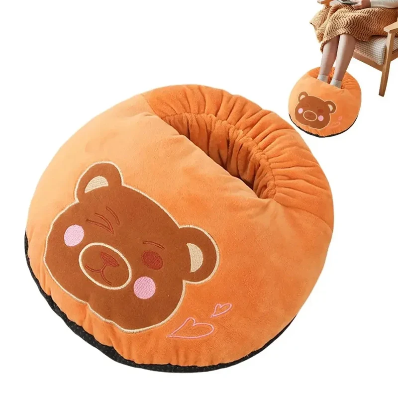 chausson-chauffant-usb-ours-confort Chausson chauffant USB ours orange doux et cocooning pour l’hiver