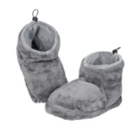 pantoufle-chauffante-polaire-hiver-grise-principale