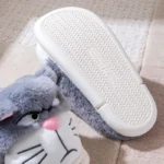 chausson-chat-boudeur-gris-face