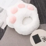 chausson-chauffe-pied-patte-de-chat-blanc