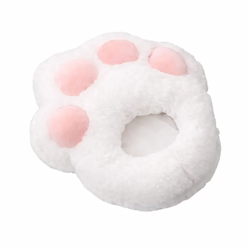 chausson-chauffe-pied-patte-de-chat-blanc chausson chauffe pied patte de chat blanc coussin chauffant pour pieds design kawaii