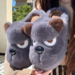 chausson-chien-grognon-bleu