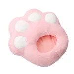 coussin chauffe pied rose en forme de patte de chat pour garder les pieds au chaud