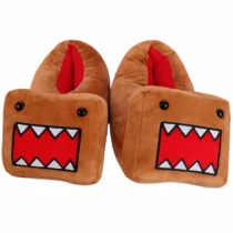 paire de chaussons manga domo kun slippers marron monstre anime kawaii