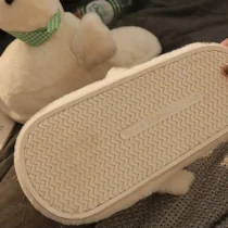 Semelle antidérapante de la pantoufle canard blanc