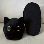 pantoufle-chat-noir-vue-face