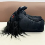 pantoufle-noire-demon-barbu-vue-produit