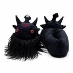 pantoufle-noire-demon-barbu-vue-produit